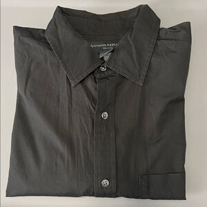 Banana Republic Relaxed Fit Cotton Button Down Shirt Brown Size Large